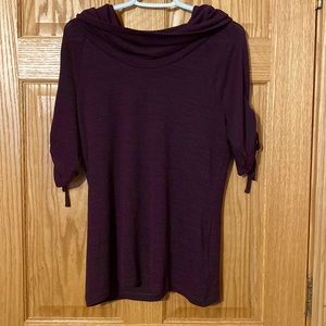Nass woman plum cowl neck top